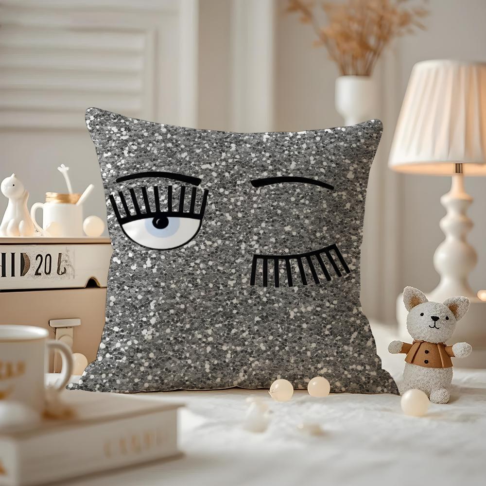Cushion Cover Pattern Printed Pillowcase For Living Room Sofa Cushion Cover & Bedroom Decor C-CHIARA FERRAGNICOOL