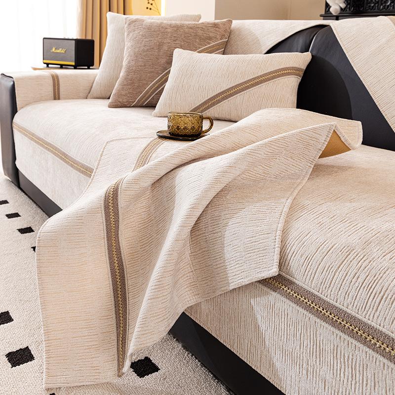 Prosta Nowoczesna Poduszka na Sofę z Weluru Uniwersalna na Wszystkie Pory Roku Nowa Poduszka na Siedzisko Antypoślizgowa Skórzana Pokrowiec na Sofę Transgraniczny