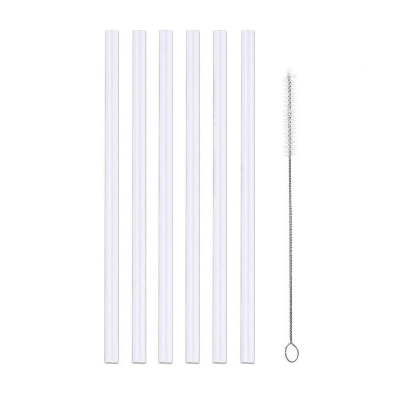 6 pack Replacement Straws for Stanley 40oz Adventure Quencher Travel Tumbler, Reusable Plastic Straws with Cleaning Brush