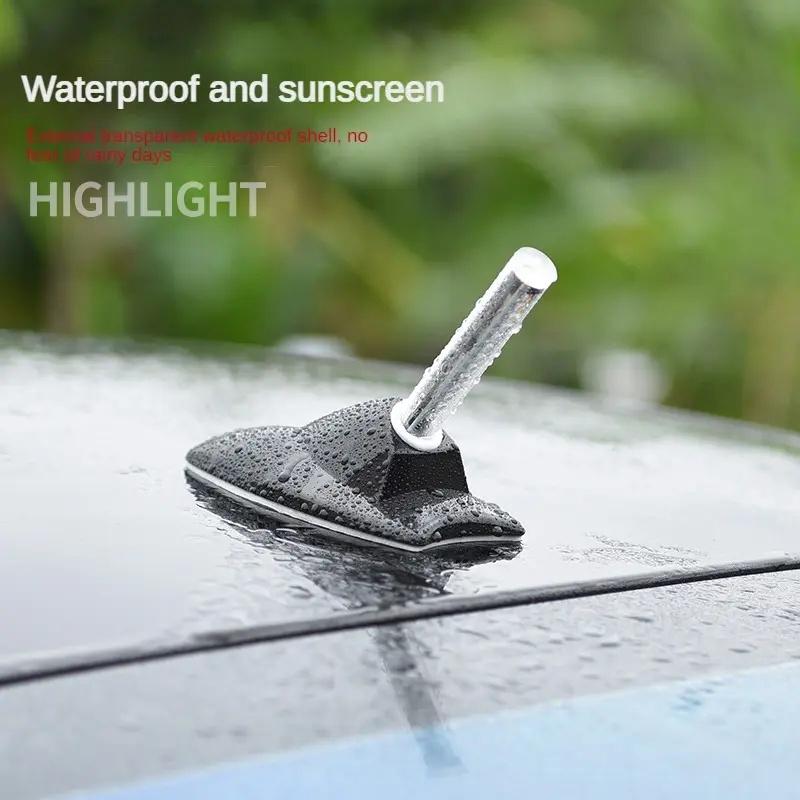 Car antenna top shark fin LED flash solar car collision light shark decoration universal roof SUV truck box exterior decoration