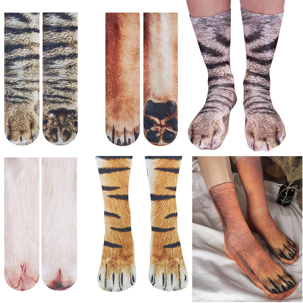 

1 пара длинных носков с 3D-принтом, эластичные дышащие носки для мужчин, женщин и детей