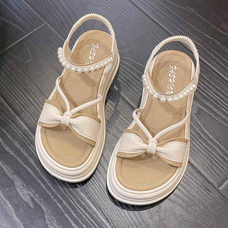 

Женская обувь Ученицы старшей школы Ученицы средней школы Сандалии Женские летние универсальные платформенные повседневные пляжные сандалии 40 бежевый