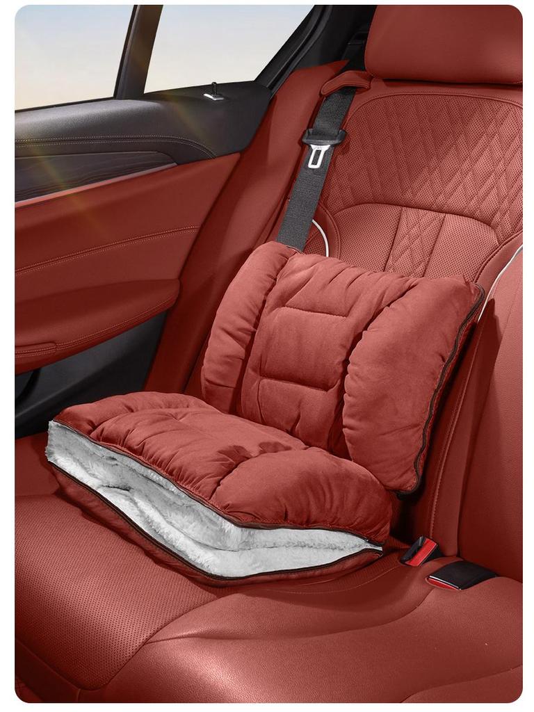 Winter Headrest & Lumbar Support Pillow for AITO M7/M9/M5 - Plush Lambswool Two-in-One Blanket