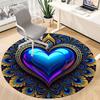 1PC Heart Mandala Office Round Area Rug, Indoor Mat Suitable For Office, Under Office Chairs Bedroom Living Room Home Decor, Room DecoT1223079