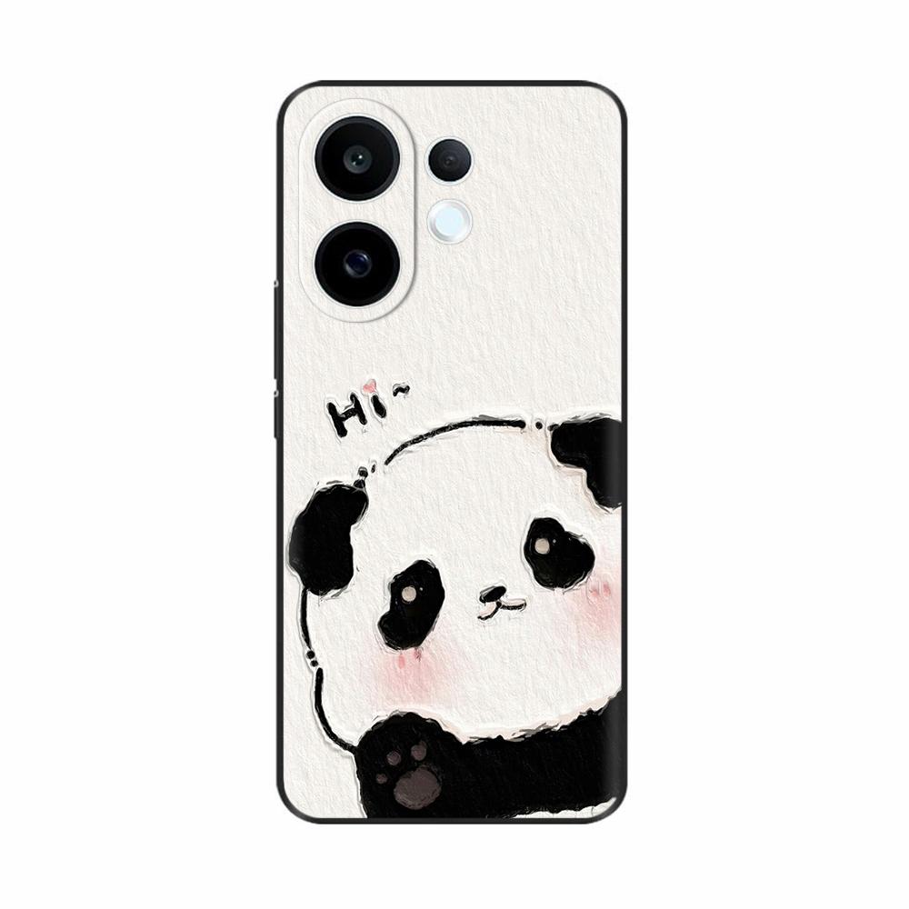 Coque en Silicone Pour Vivo S30 VivoS30 Funda Chat Fleur Rose Panda Mignon Dessin Animé Peint Coque Anti-Choc Pare-chocs Étui de Téléphone Portable