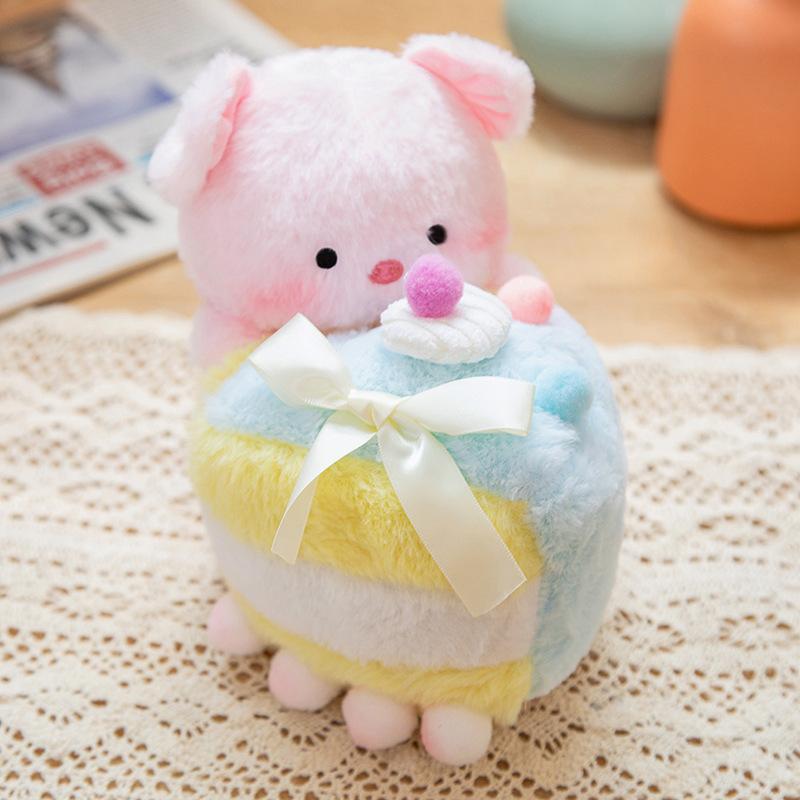 Cartoon Cake Bunny Burger Pig Plush Toy Doll Small Cute Soft Girly Heart Gift