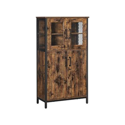 Storage Cabinet, Multipurpose Cupboard, Sideboard, Adjustable Shelf, Bathroom Cabinet, Steel Frame, for Living Room Kitchen, Industrial Style