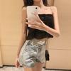 WTEMPO Irregular High Waist Denim Shorts Women Loose Thin Summer Fashion Star with The Same Wide-leg Pants