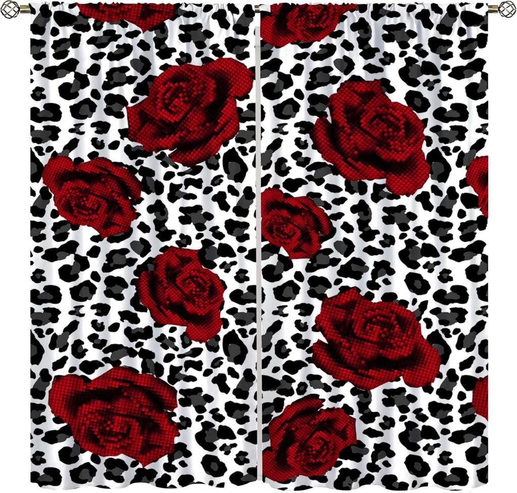 Brown Leopard Print Curtains Cheetah Safari Animal Tiger Skin Pattern Art Printed Living Room Curtain With Rod Pocket Darkening Polyester Perfect For