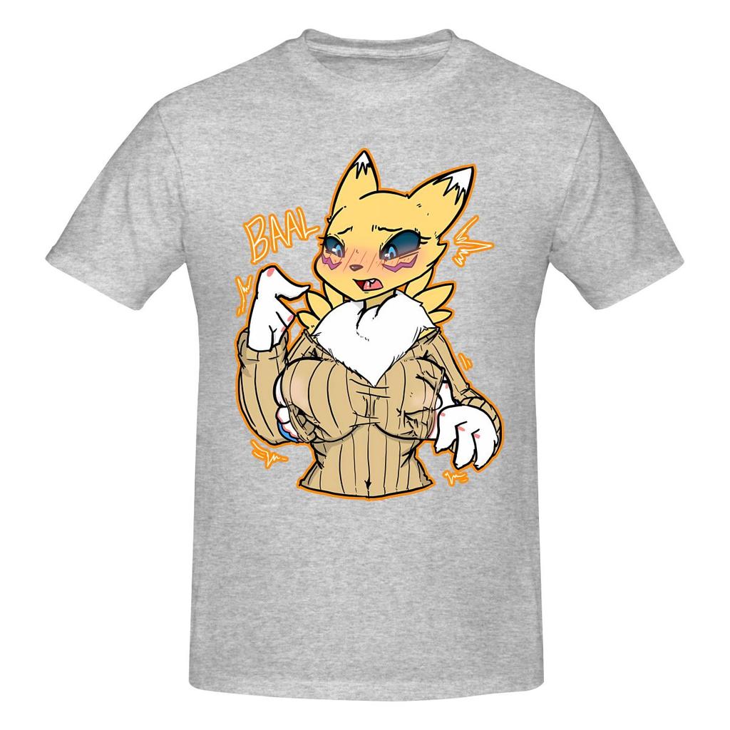 Renamon Outdoor Tshirt Japanesestyle Lazy Bright Colors Tee