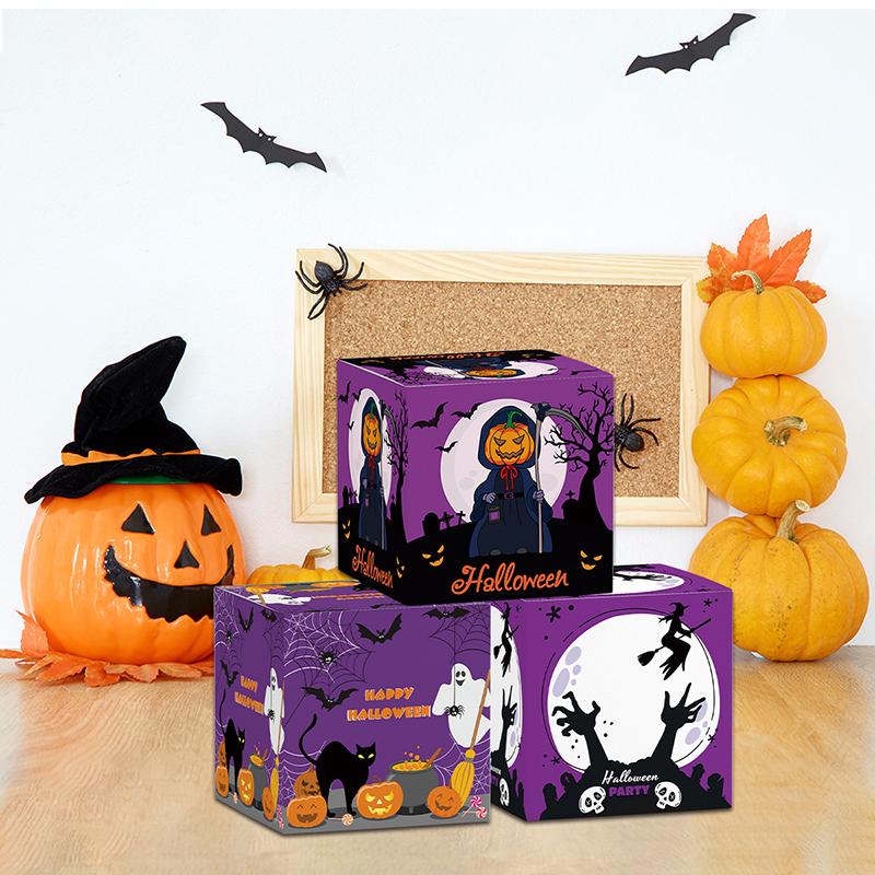 6/12/18PCS Halloween Candy Box Pumpkin Ghost Packing Box for Snack Cookie Trick Or Treat Kids Gift Halloween Gifts Decoration