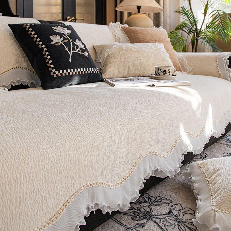 Retro Wind Sofa Cushion Universal In All Seasons, Special-Shaped New Non-Slip Light Luxury One-Piece Straight Row Sofa Cushion