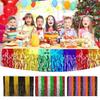 Colorful Rainbow Wavy Table Skirt 75*275cm Metallic Foil Tinsel Graduation Ceremony Table Dress Table Dress Table Covers
