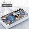 Blue Silver Fluid Water Drop Pattern Glass Phone Case Suitable for Samsung Galaxy S26 S25 S24 S22 S21 S20FE/Ultra/Plus Anti Drop