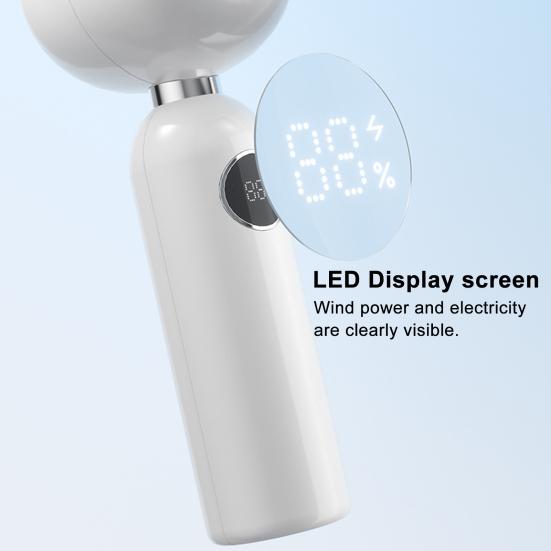 Portable Handheld Turbo Fan Digital Display High-Speed Strong Airflow Low Noise Personal Rechargeable Air Cooler Fan