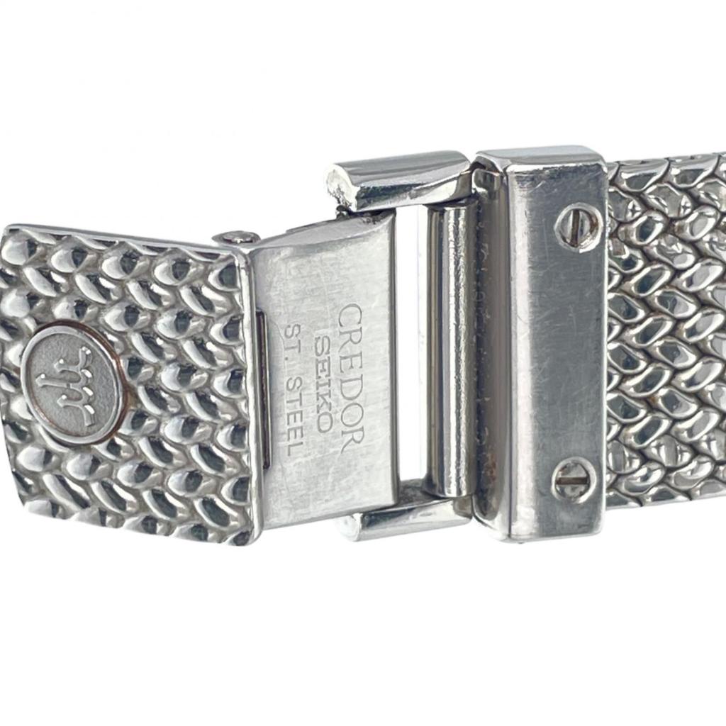 Seiko CREDOR Watches 5A74-3D20 WhiteDial Stainless Steel Quartz Analog Display Mens Used