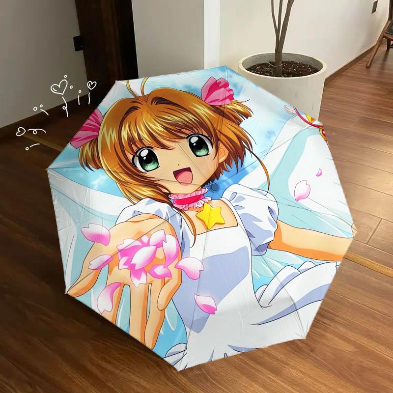 1pc Magic Wand card Petals Themed High-quality Umbrella,Automatic Opening and Closing Umbrella,Multi-functional Umbrella G0811322