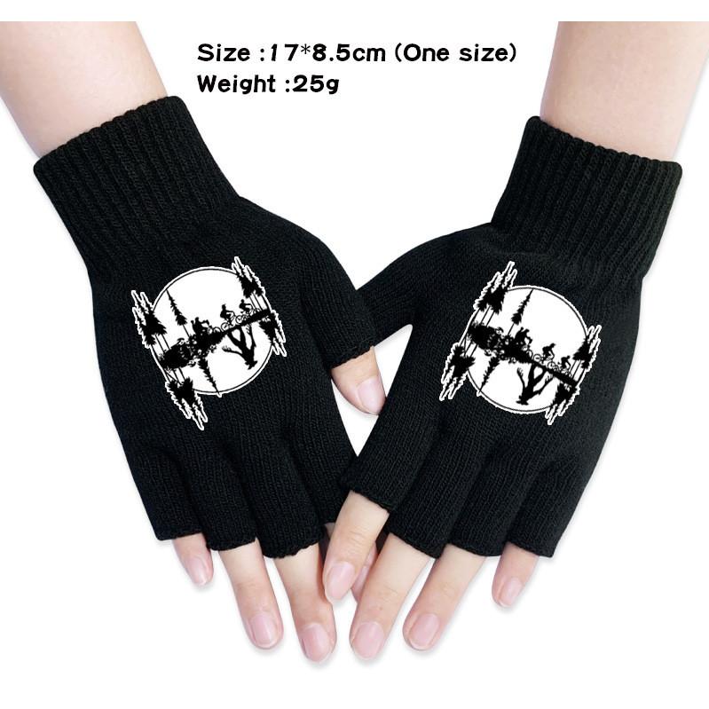 Stranger Printed Cotton Autumn Winter Warm Knitted Touch Gloves Fingerless Gloves
