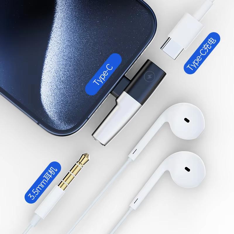 USB Type C To 3.5mm Jack Headphone and Charger For Samsung Galaxy S25 S24 S23 Ultra Fast Charging Splitter With Aux Audio Jack 3