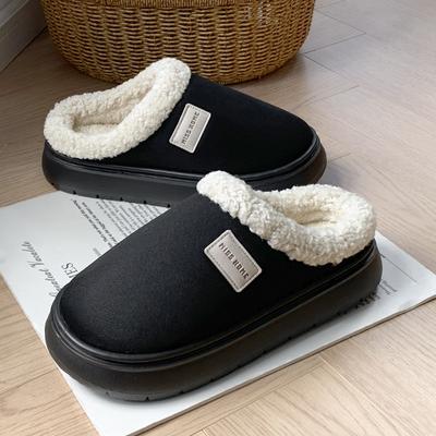 Cotton Slippers Winter 2025 New Warm Indoor Home Thick Bottom Non-slip Home Couple Wool Slippers Autumn and Winter