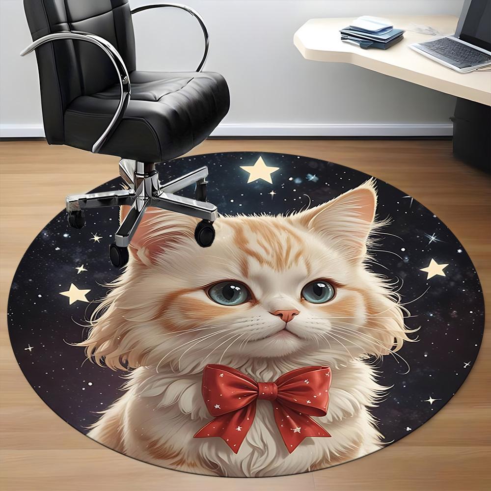 1pc Cat, Starry Chair Carpet for Office - Durable, Ideal for Chair Mats, Stylish & Functional Decorative Rug Yy260203035