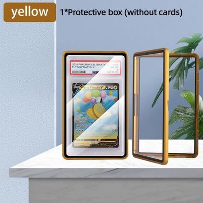 Cadre en Aluminium Protection pour Cartes Classées PSA/CGC Protection UV Verre Double Face Étui de Protection pour Cartes Transparent Durable