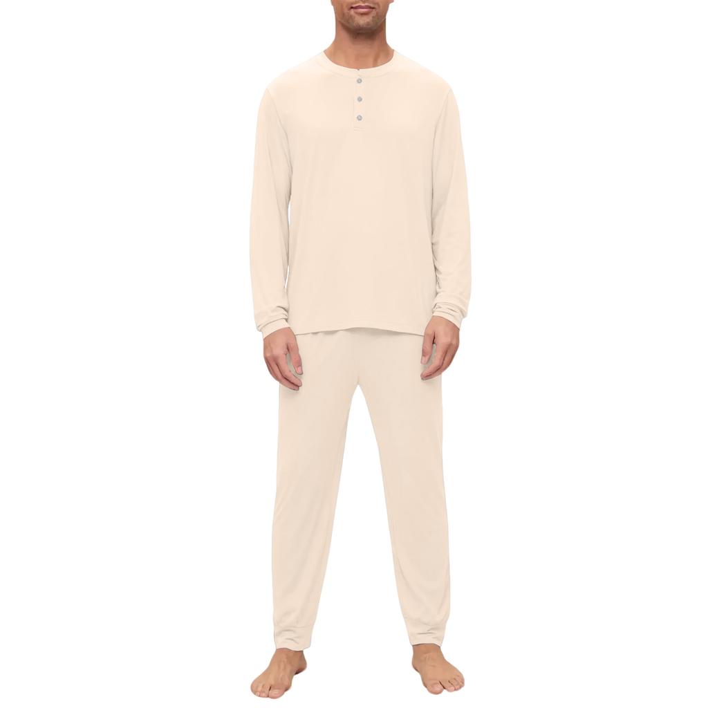 Set Pigiama da Uomo, Manica Lunga e Pantaloni Lunghi, Set Due Pezzi