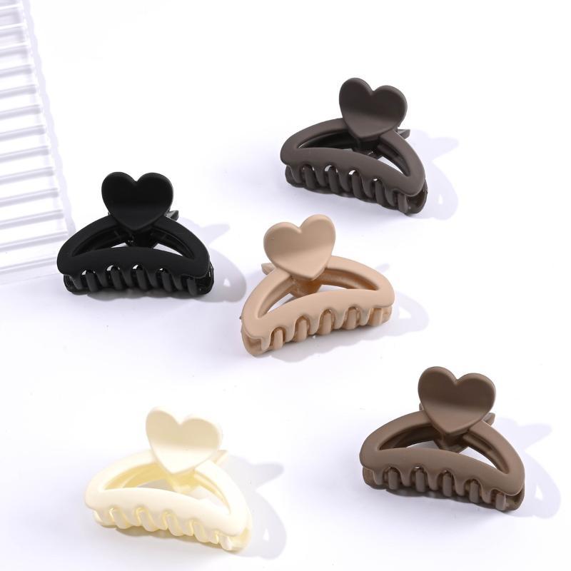 1/3 Pcs Minimalist Heart Hair Claw Clips Medium Size Anti-slip Hair Barrettes for Women Outdoor Dating