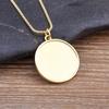New Design Punk Style Sun Totem Inlaid Moon Shape Pendant Necklace Copper Zircon Women's Simple Personalized Jewelry Lucky Gifts