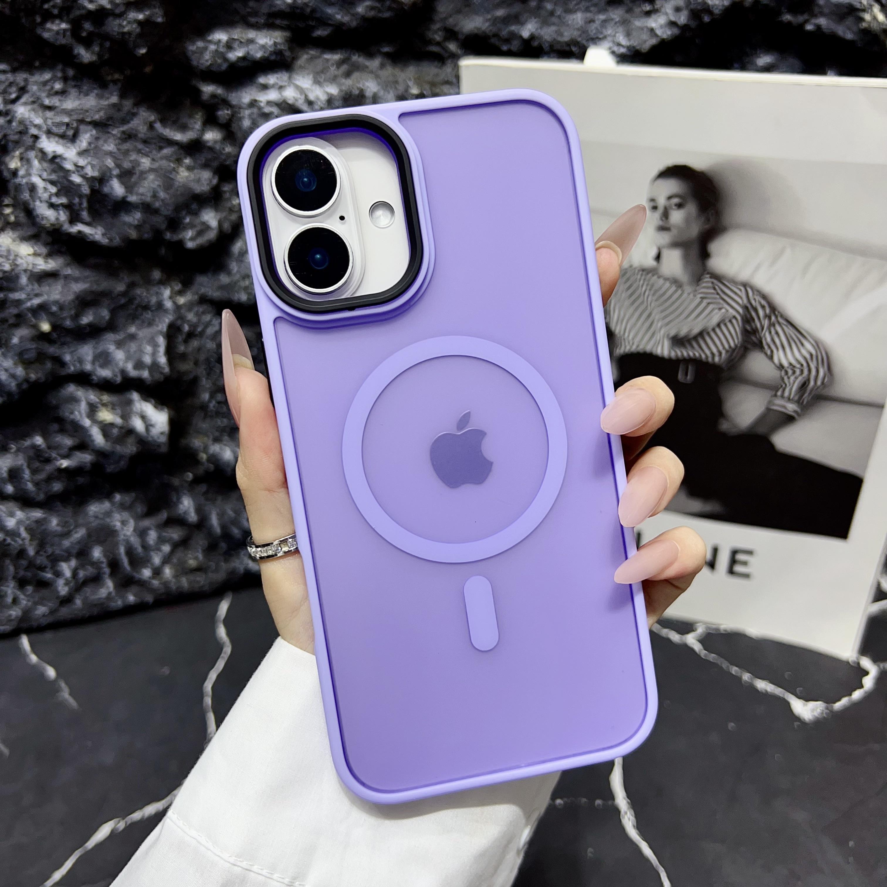 

For iPhone 16 Plus Case Compatible with MagSafe Skin-Touch Matte Anti-Drop TPU+PC Phone Cover Light Purple