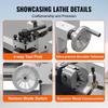 Metal Lathe 220x750mm, Precision Mini Metal Lathe 1500W Variable Speed, Mini Lathe Precision Bench Top Metal Working Lath