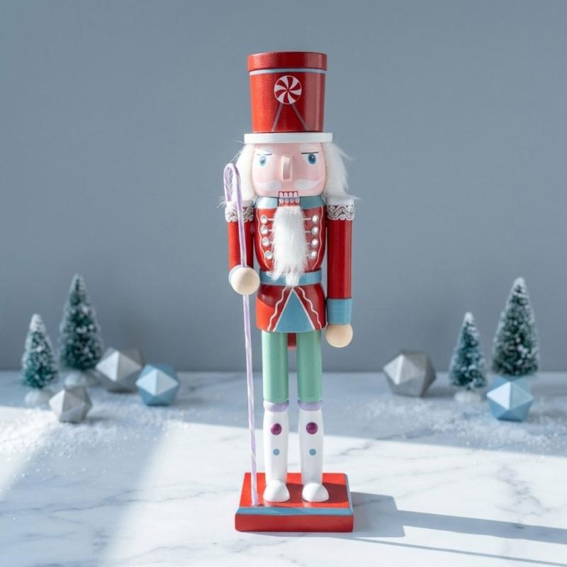 Christmas Nutcrackers Figures,Handmade Wooden Soldier Christmas Decorations Traditional Nutcrackers Decorations Gift