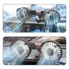 Vehicle Mounted USB Fan Car Dual Head Rotation Cooler Fan Suction Cup Cooler Fan