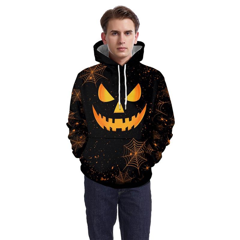 Halloween Simpa Casual Festive Pumpkin Funny Digital Print Hooded Sweater