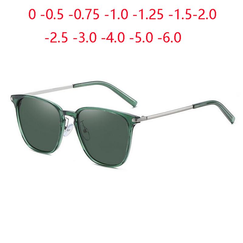 Drak Green Lens Minus Customized Sunglasses Women Polarized Anti-Uv Men Short-Sight Spectacles Prescription 0 -0.5 -0.75 To -6.0