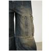 Long Trousers Versatile Washed Multi-pocket Design Sense of Work Jeans Men Senior Sense Pants