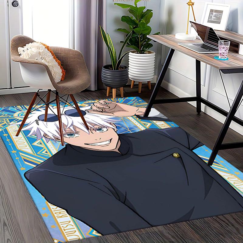 1pc Anime Jujutsu Kaisen Satoru Gojo Chair Mat, Office Desk Rug with Cool Design, Non-Slip Carpet for Home Decor, Suitable for All Seasons, Perfect Gi