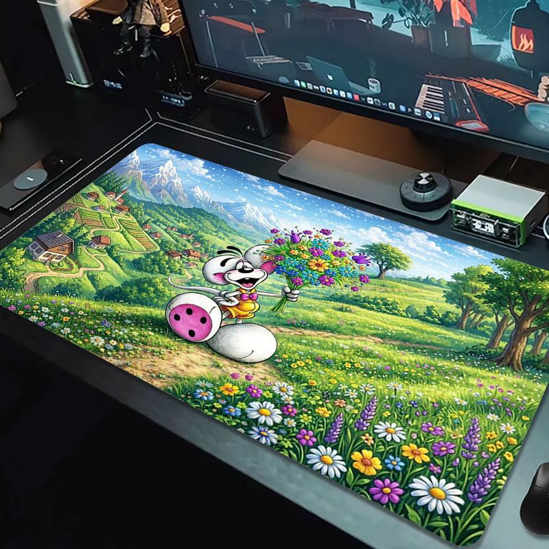 Diddl Large Size Mouse Pad Large Gaming Table Cushion Non-slip Laptop Tablet Big Mousepad XXL Mat Mini PC Playmat With Lock edge