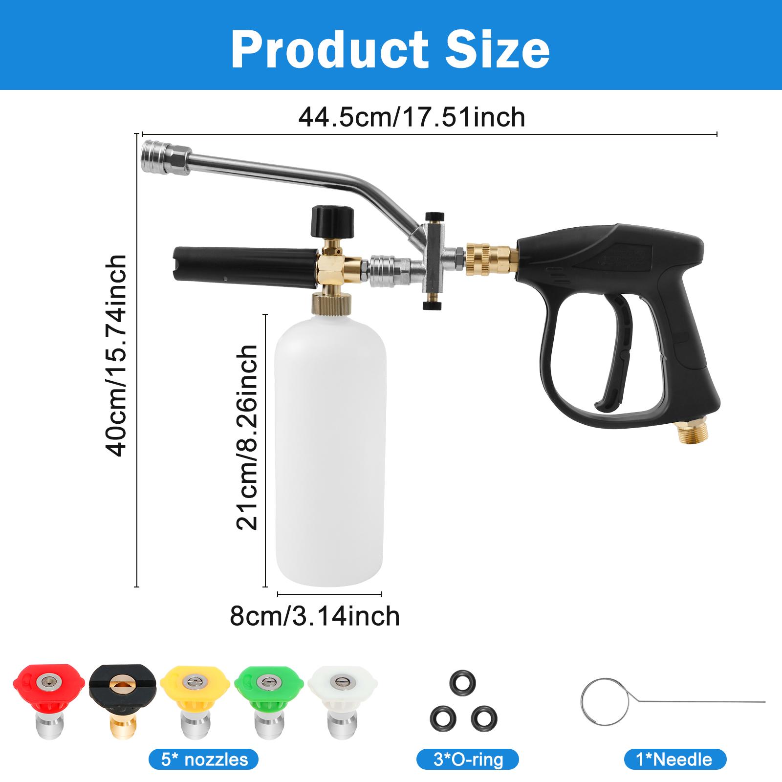 

Car Wash Foam Sprayer Adjustable Pressure Washer Foam Sprayer with Dual Connector Accessory 5 Nozzles Car Washing Tool for Home