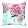 Capas de Almofada RZN Planta Flor Rosa Capas de Almofada Algodão para Quarto Sofá e Cadeira Capas de Almofada Decorativas 45*45cm