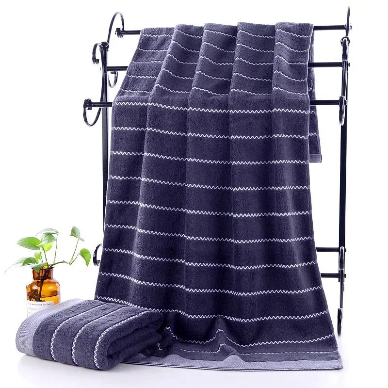 

Large Bath Towels 100% Cotton 140 x 70cm Extra Beach Towels Lighter Weight Absorbent Quick Dry Perfect Bathroom Towels 140x70cm&1pc синій
