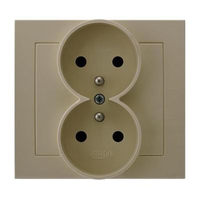 Ospel Kier Beige - Double Socket +0 GP-2WZ/01