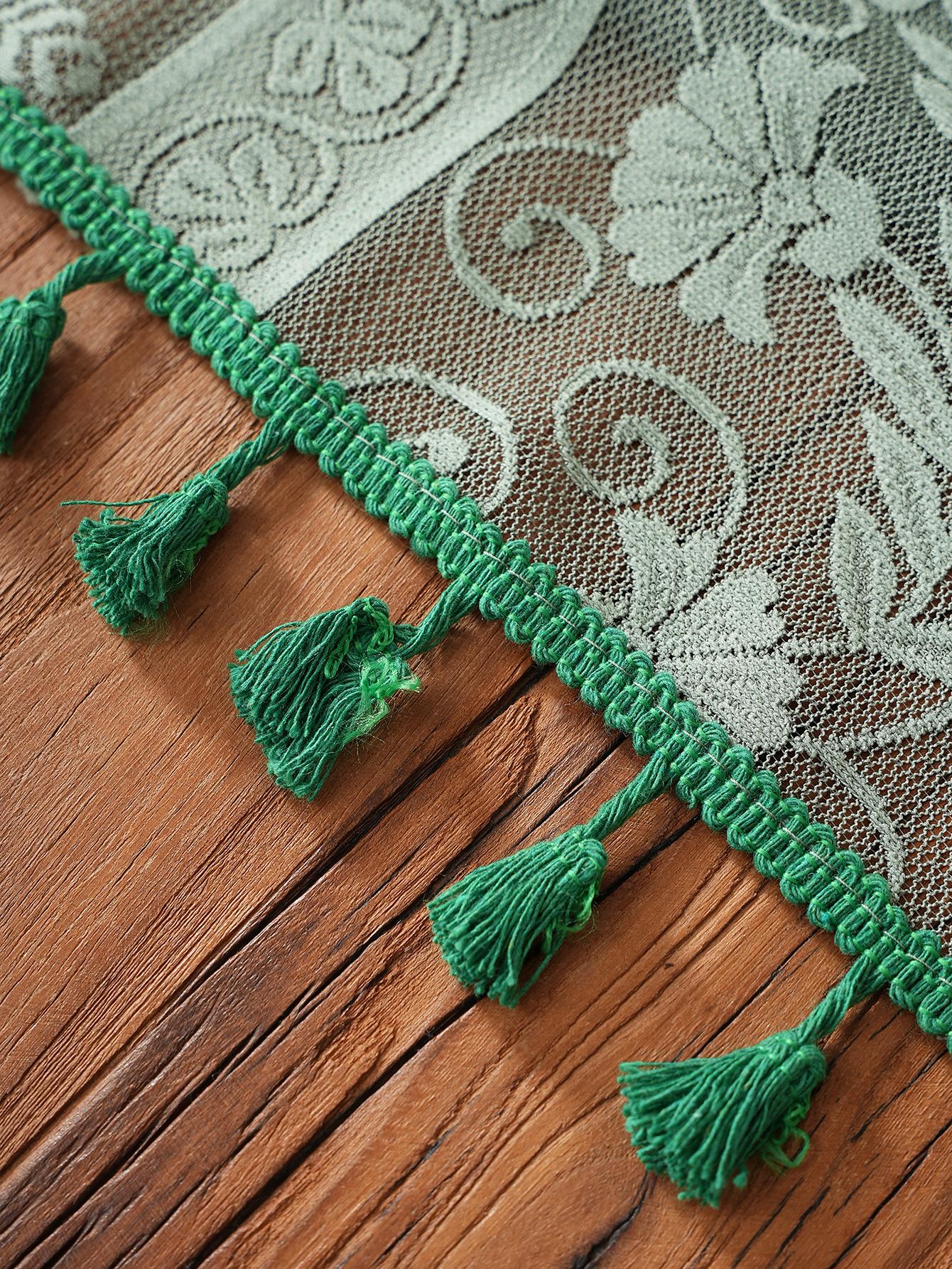 

Green Lace Tassel Table Runner Luxury Living Room Dining Table Decoration Anti-Slip Dust-Proof Napkin Mat Other&30x45cm зелёный