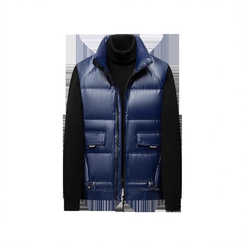 Middle-aged men and women have the same style hoodless stand-collar vest to keep out the cold, winter couple's warm outer jacket, vest, down