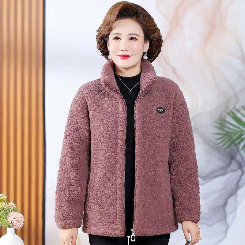 

Jacket Autumn and Winter Women s Stand Up Collar Jacket Warm Zipper Comfortable Jacket Plush Casual Jacket XXXXXL