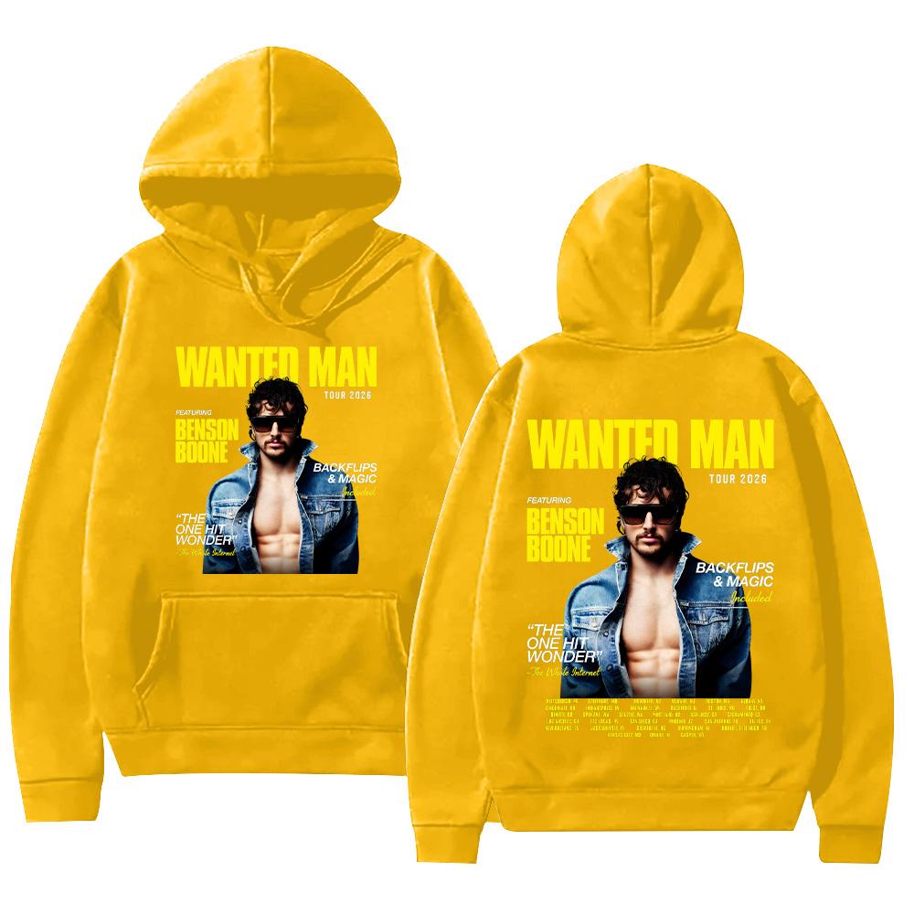 Benson Boone Wanted Man Tour 2026 Hoodies Herren Damen Kleidung Mode Langarm-Sweatshirts Lässige Hip Hop Pullover