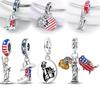 Charms 925 Silver Independence Day Beads Fit Bracelet Necklace Making Jewelry Charm Gift For Women