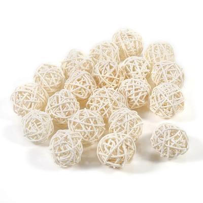 20 adet 3cm Rattan Top Aromaterapi Rattan Top Papağan Etkileşimli Sıkıntı Oyuncağı Doğal Bitki El Yapımı Dekoratif Top Aksesuarları