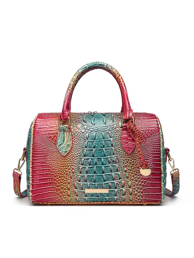 New European and American Handheld Underarm Crossbody Travel Retro Women's Bag Brahmin Crocodile Pattern