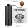 D2 Manual Coffee Grinder with Foldable Extension Handle Stainless Steel Conical Coffee BurrGrinder for Good Assembly Consistency